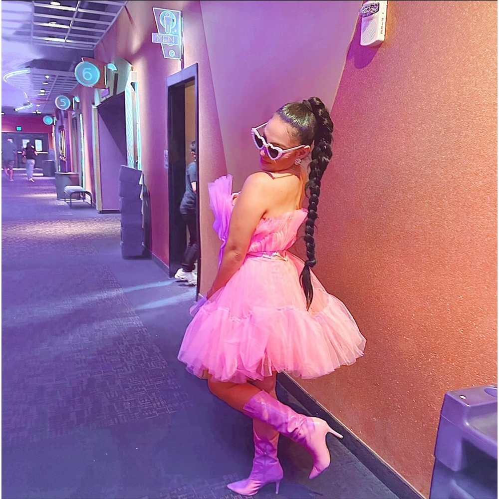 Iconic pink tule mini dress